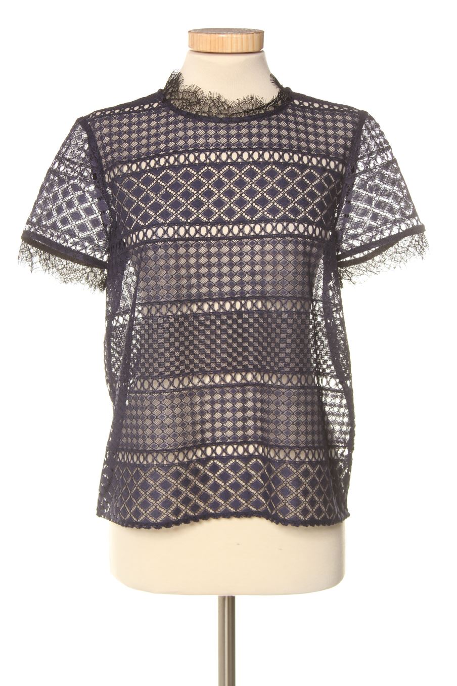 Blouse à manches courtes Comptoir des Cotonniers de la taille L, de couleur bleu marine