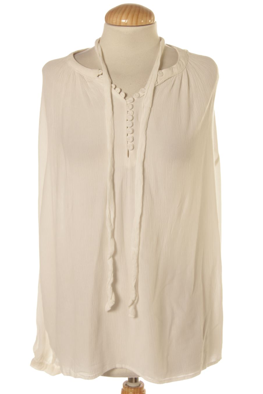 Blouse à manches longues Mango de la taille S, de couleur blanc