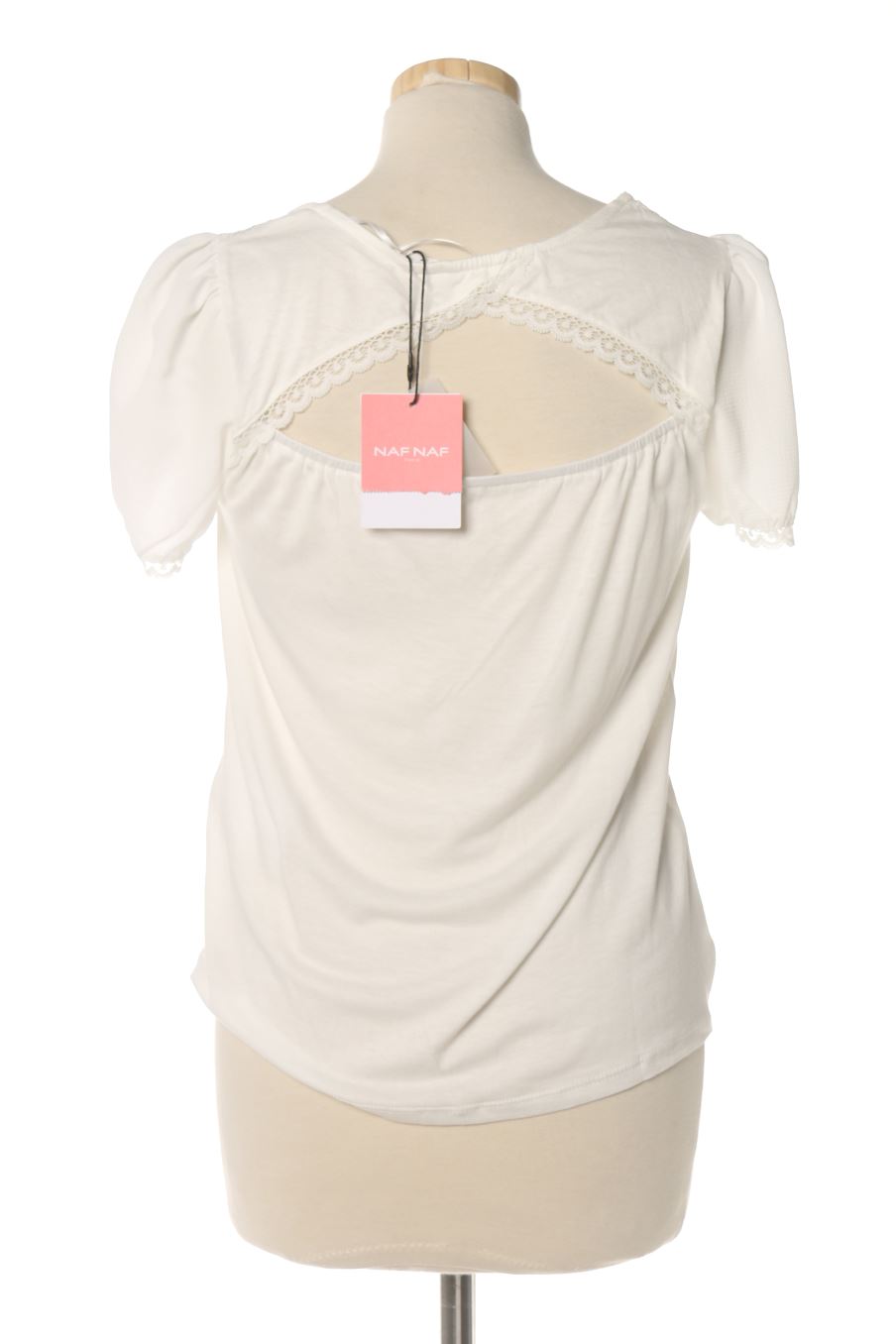 Blouse à manches courtes Naf Naf de la taille S, de couleur blanc