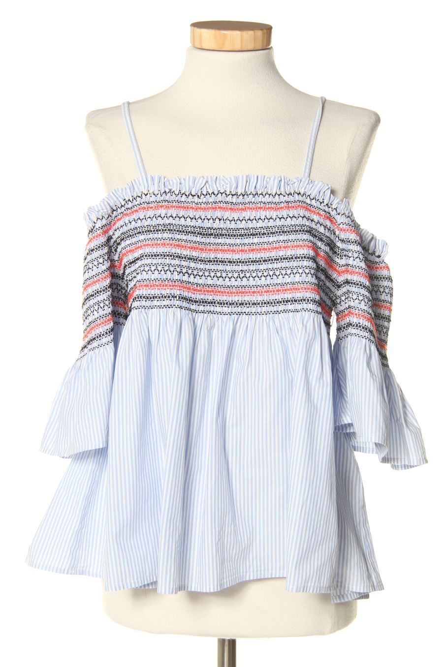 Blouse à manches courtes Easy wear de la taille L, de couleur rayures