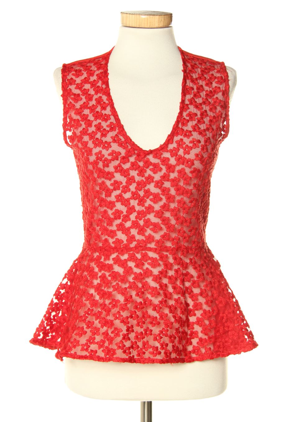 Blouse à manches courtes Maje de la taille S, de couleur rouge