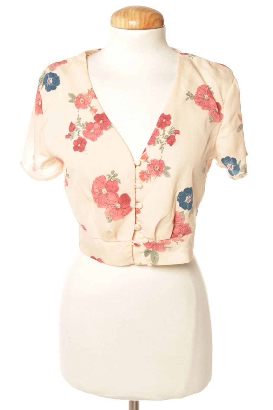 Blouse à manches courtes Pull & Bear de la taille M, de couleur fleurs