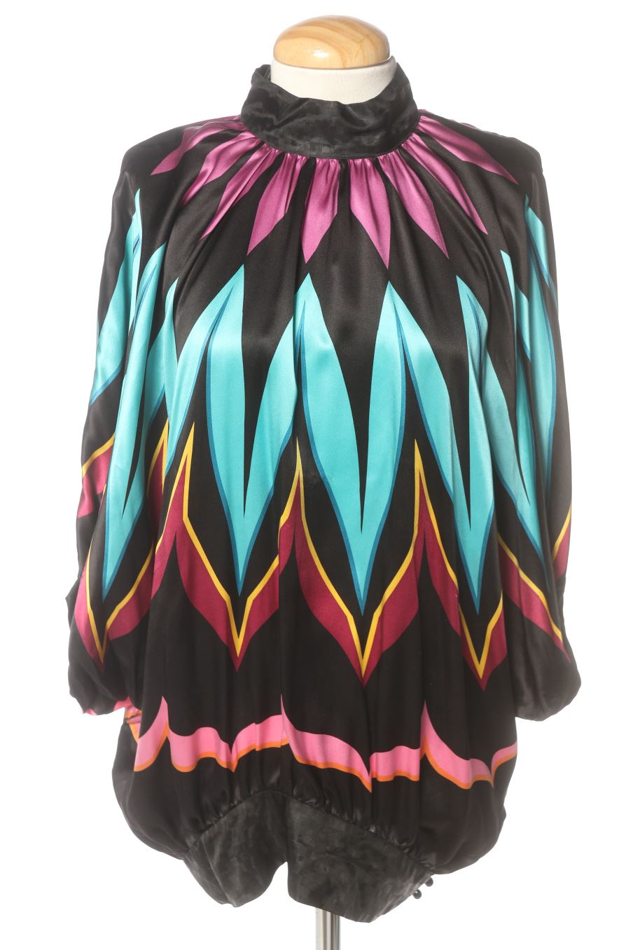 Blusa de manga corta de Custo Barcelona de la talla 34, de color estampado de seda