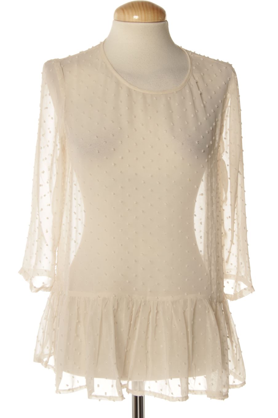 Blouse à manches longues Mango de la taille S, de couleur beige