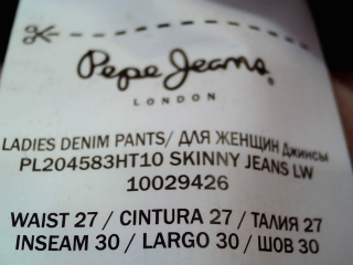 Jeans Pepe Jeans de la taille 36, de couleur bleu de denim