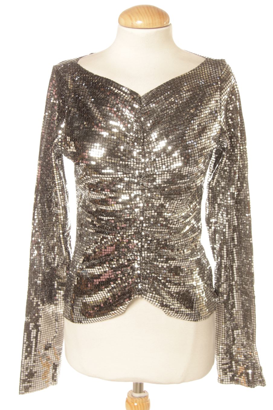Blouse à manches longues Valentina Graú de la taille S, de couleur argenté