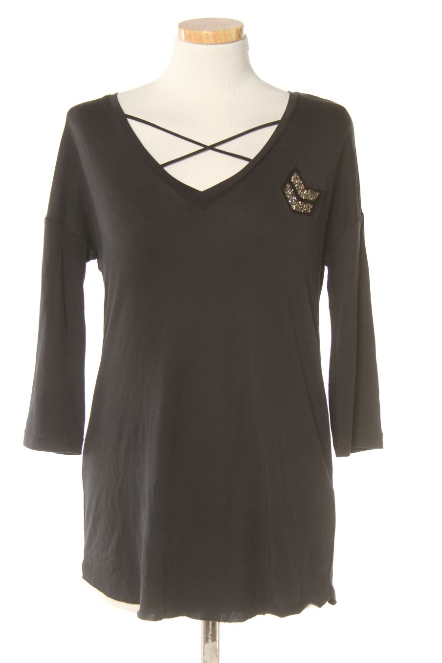 Camiseta de manga larga de Stradivarius de la talla S, de color negro