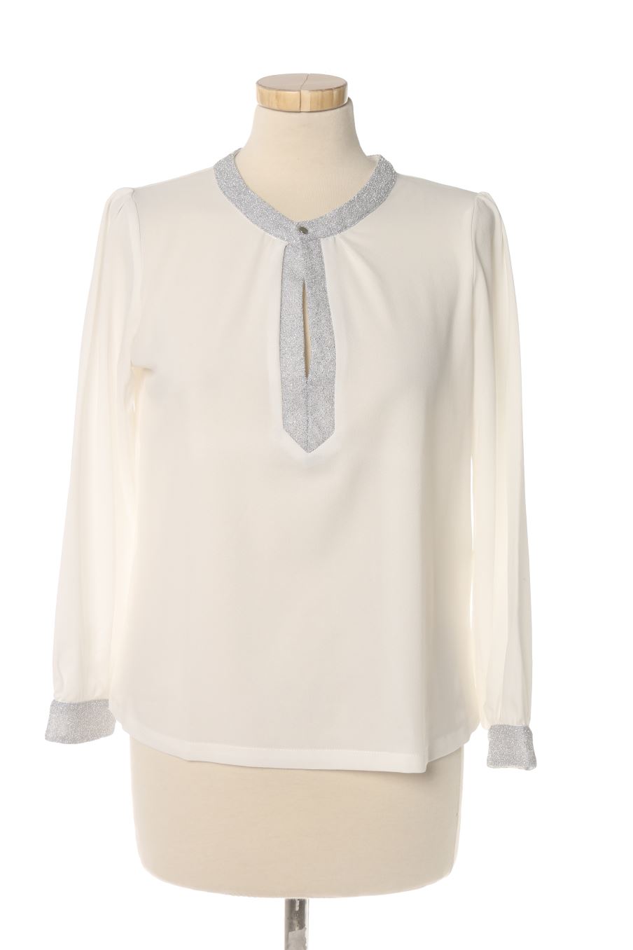 Langärmelige Bluse von An'ge Größe 38, Farbe Weiss, für