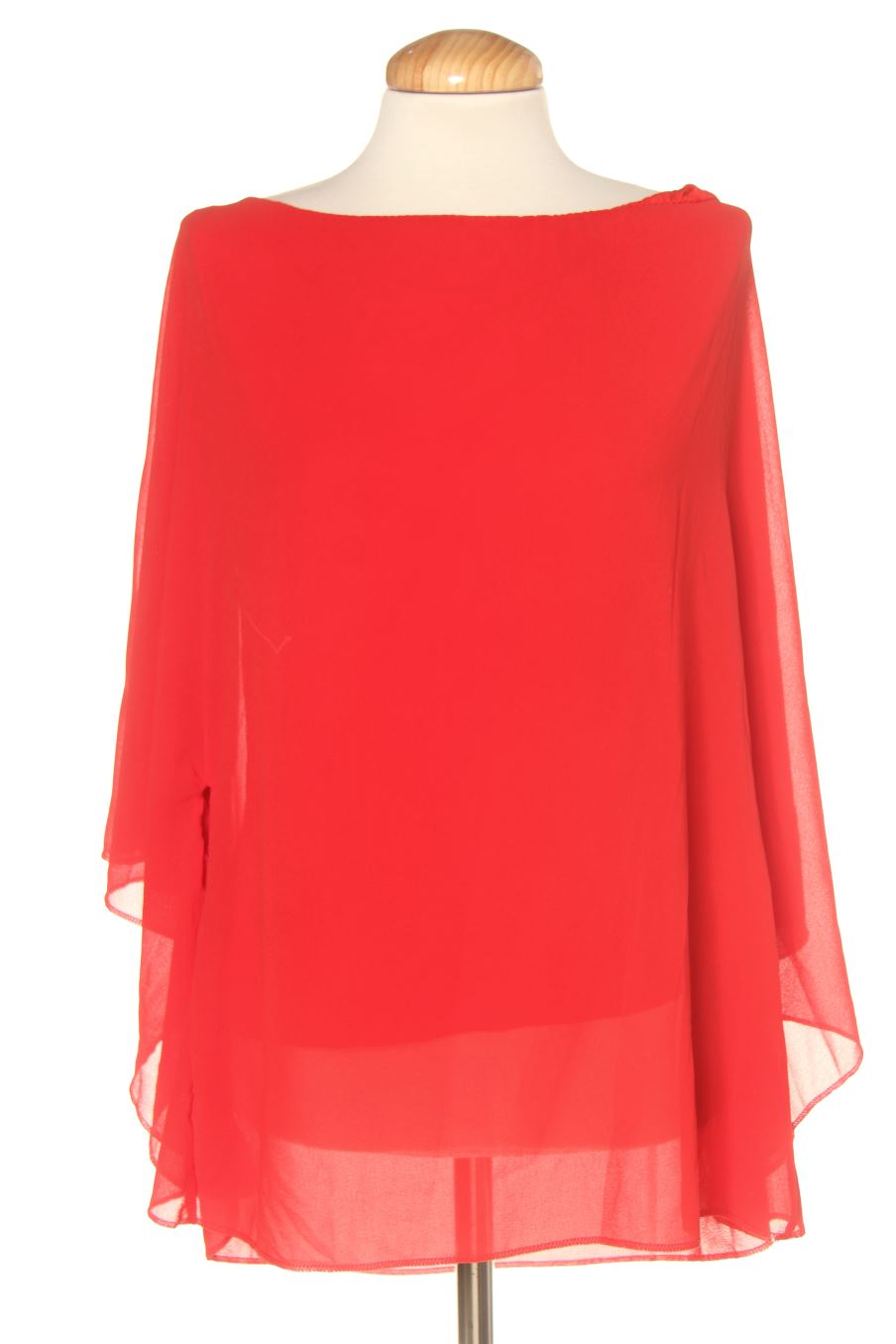 Blouse à manches courtes Made in italy de la taille XL, de couleur rouge