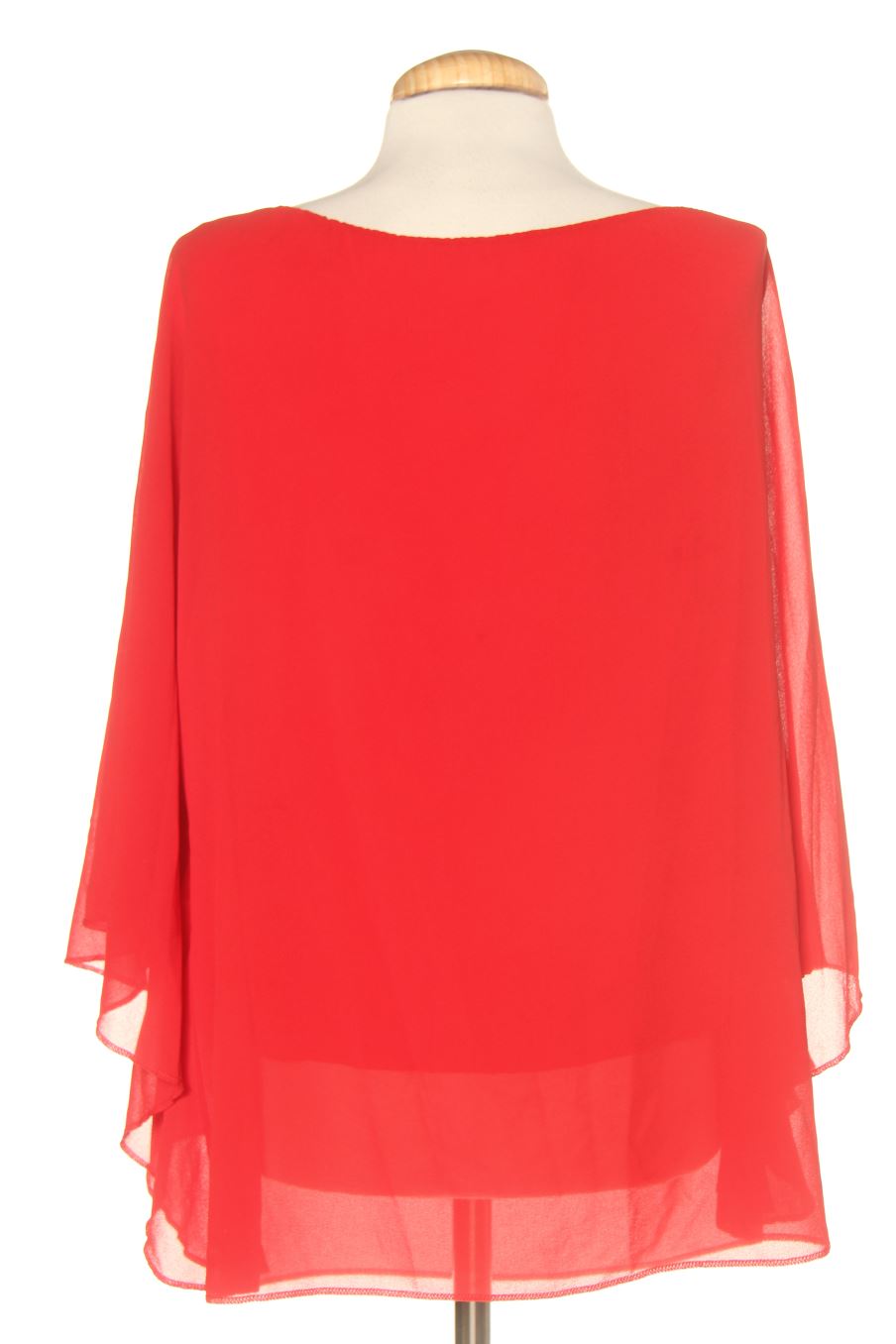 Blouse à manches courtes Made in italy de la taille XL, de couleur rouge
