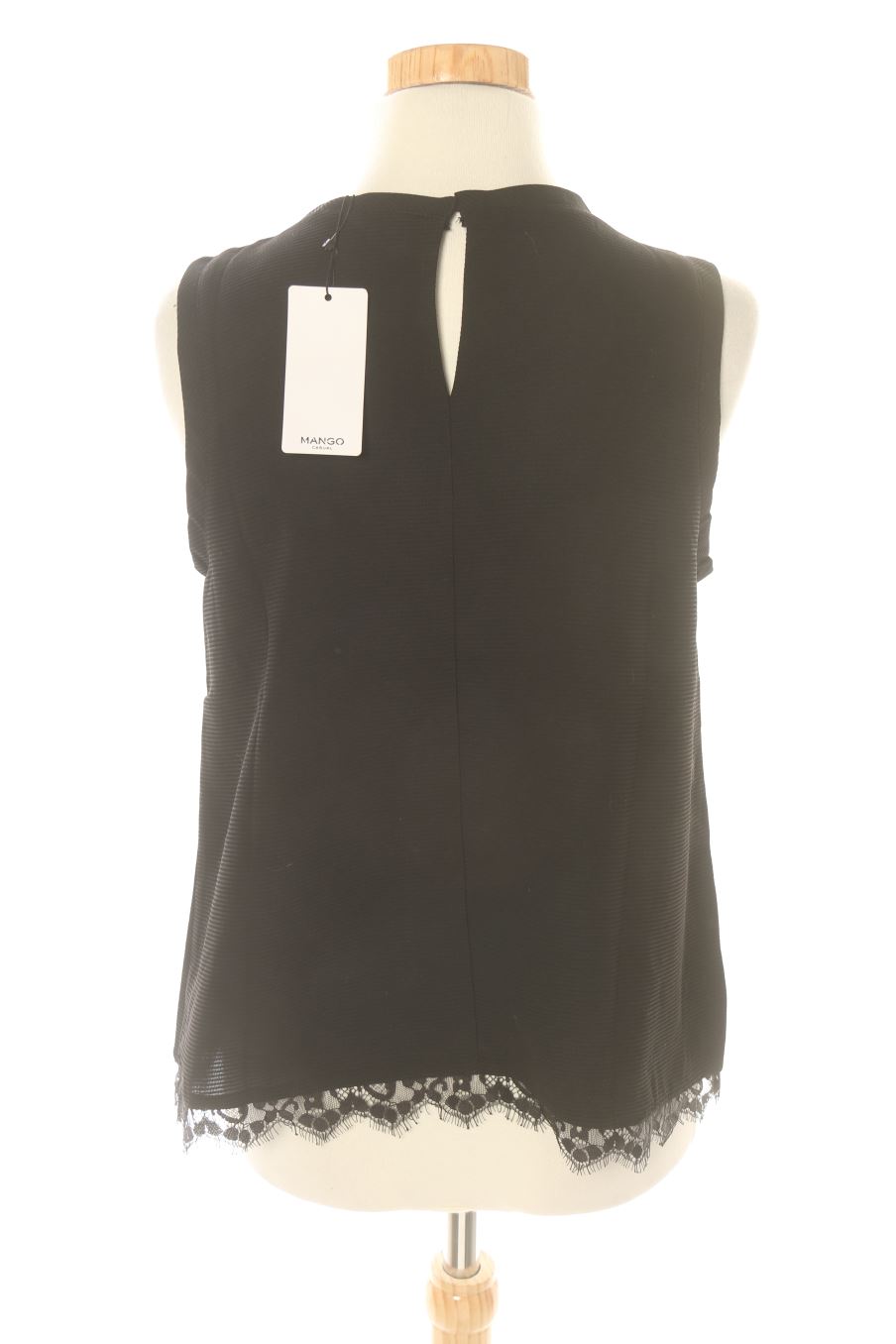 Top de Mango de la talla S, de color negro