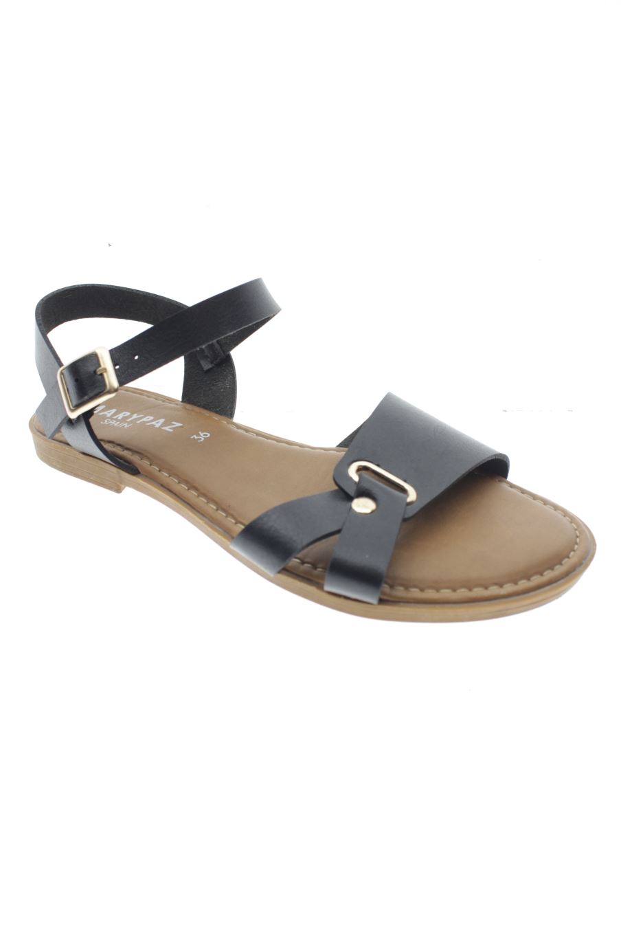 Sandalias planas de Marypaz de la talla 36, de color negro de