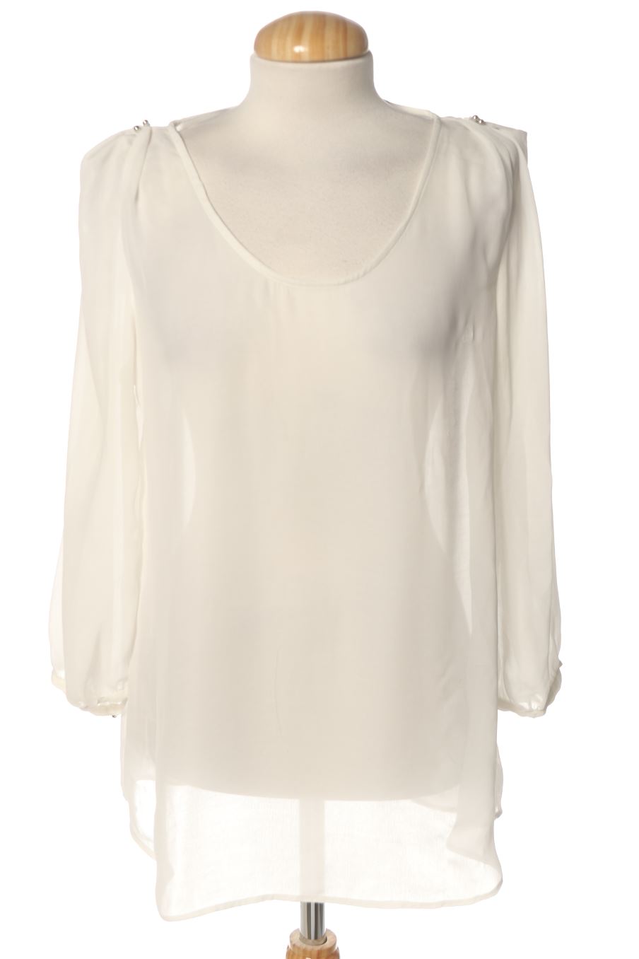 Blouse à manches longues Massimo Dutti de la taille 40, de couleur blanc