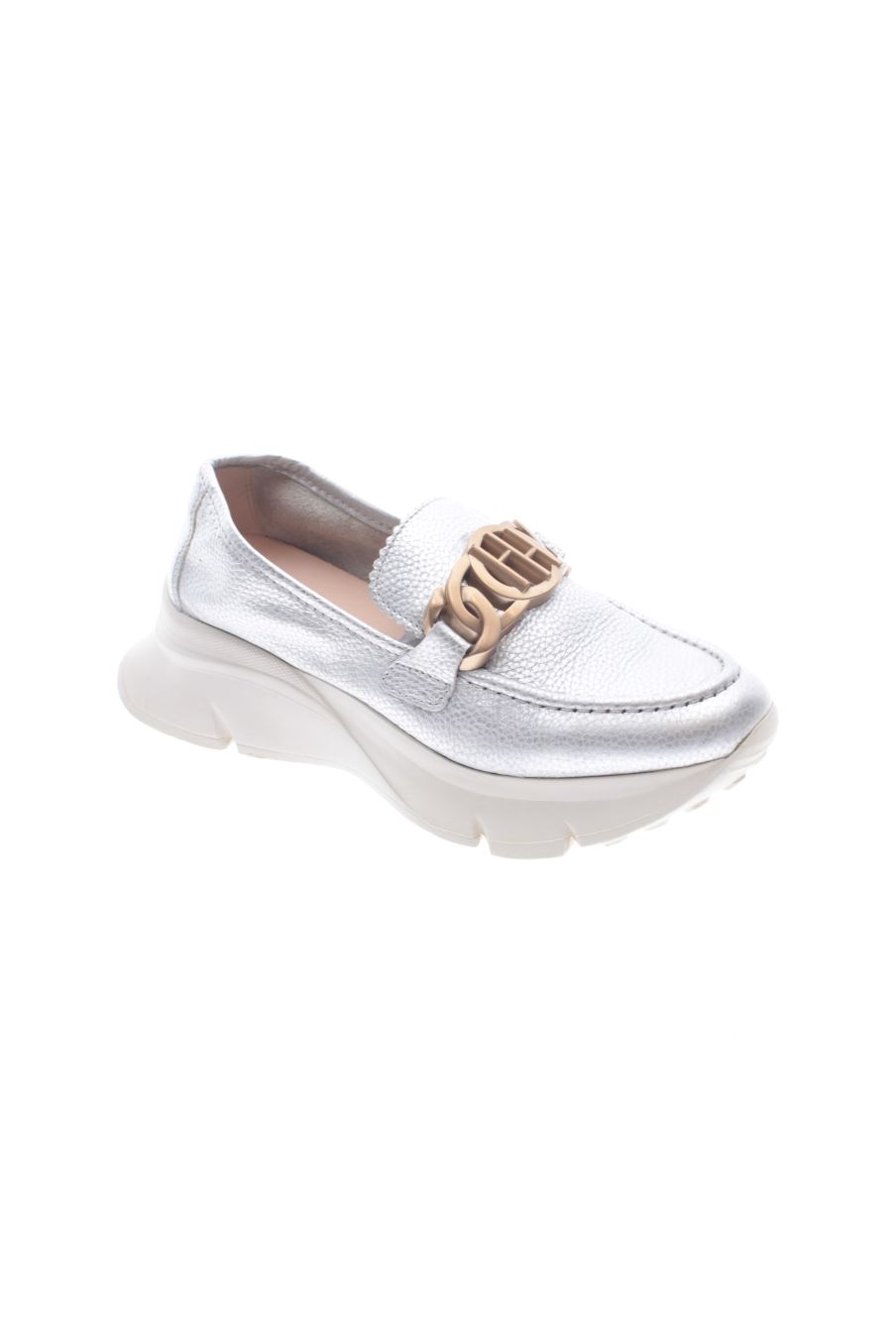 Flache Schuhe von Hispanitas in der Grösse 38, in der Farbe silbern aus