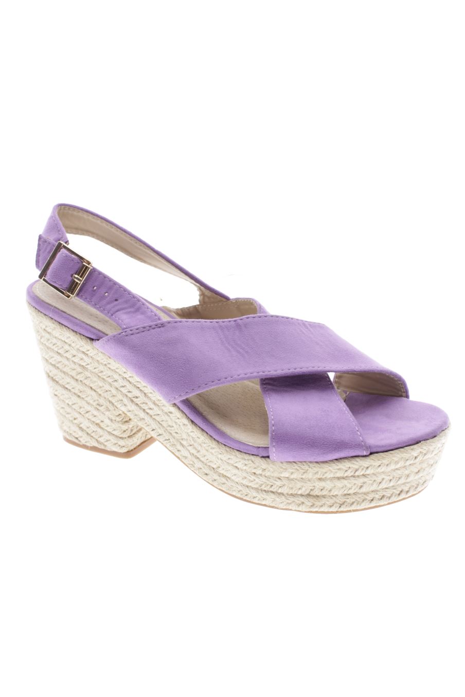 Sandalias tacon de H&D de la talla 40, de color morado de