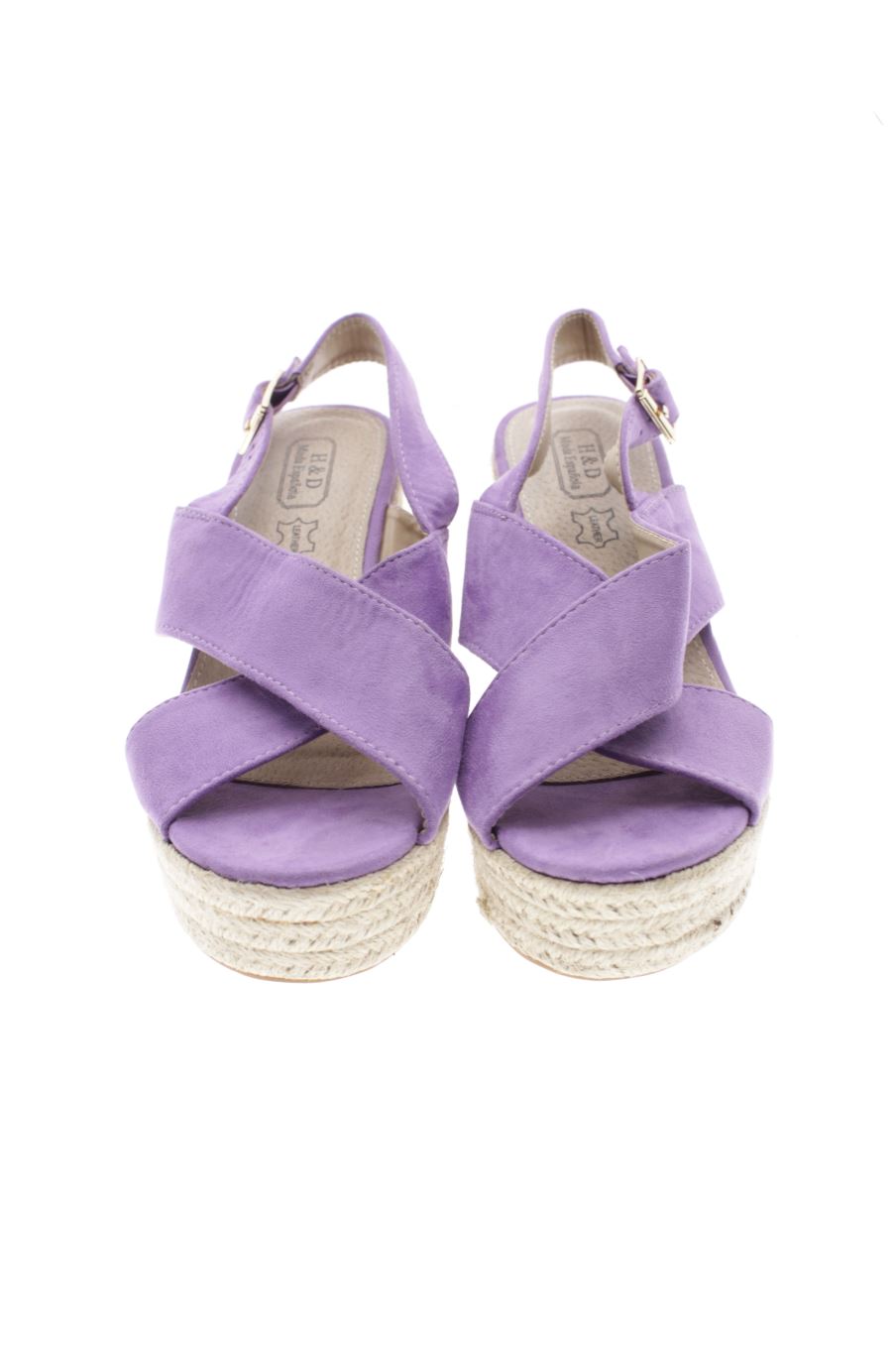 Sandalias tacon de H&D de la talla 40, de color morado de