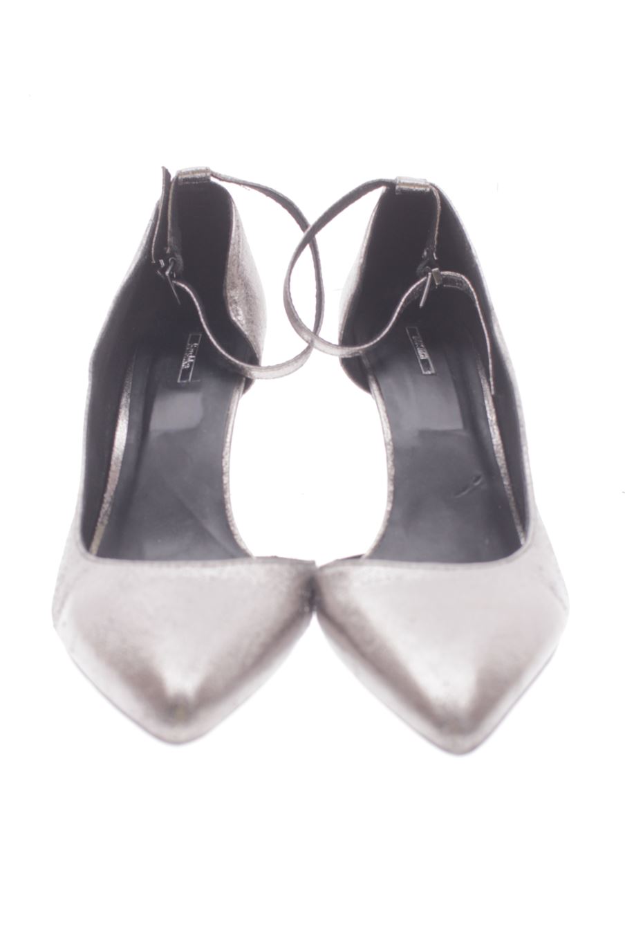 Zapatos de tacon de Bershka de la talla 40, de color plateado de