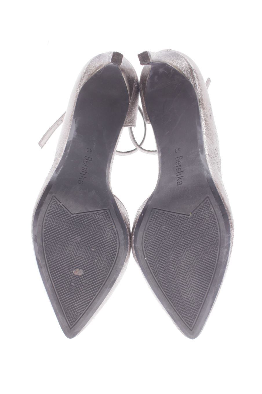 Zapatos de tacon de Bershka de la talla 40, de color plateado de