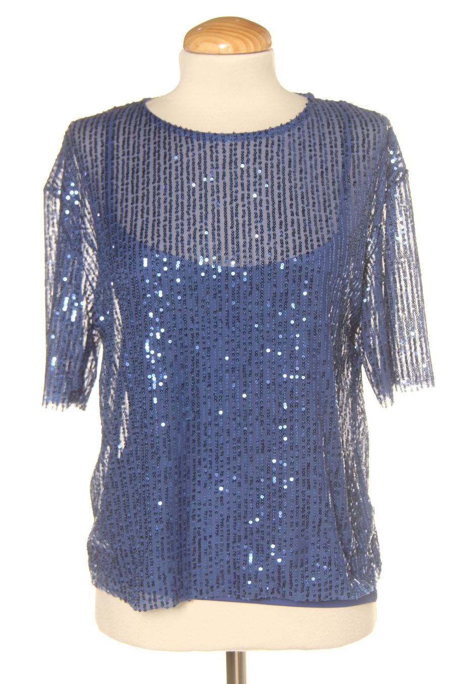 Blouse à manches courtes C&A de la taille XS, de couleur bleu