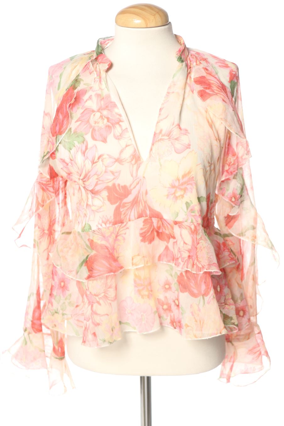 Langärmelige Bluse von Zara Größe XS, Farbe Geblümt, für