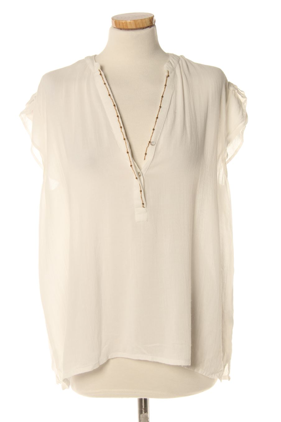 Blouse à manches courtes Amichi de la taille XL, de couleur blanc