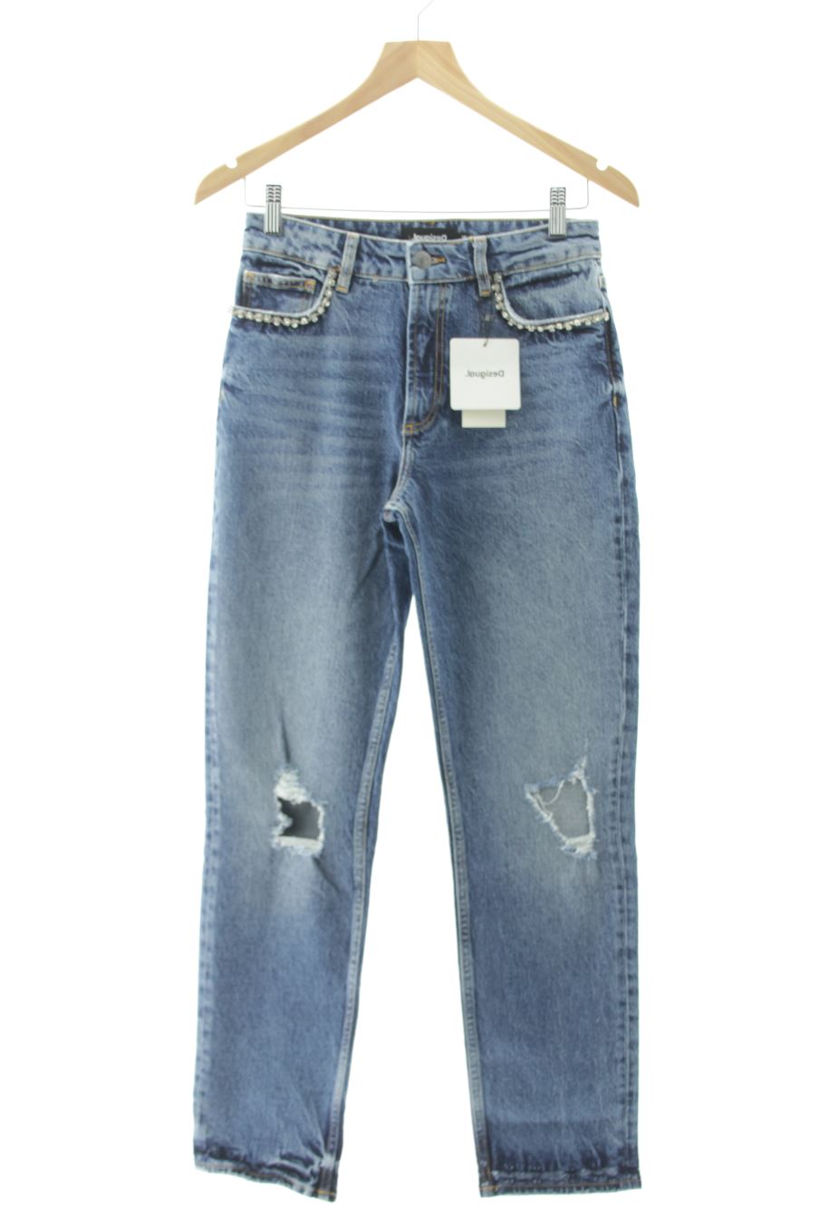 Jeans Desigual de la taille 38, de couleur bleu de denim