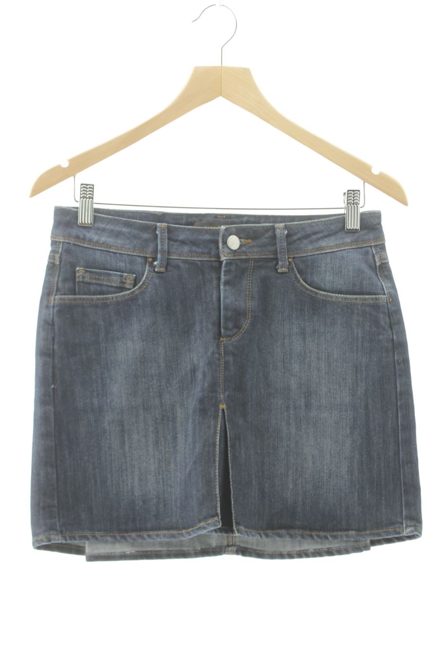 Falda de Zara de la talla 38, de color azul de ropa vaquera