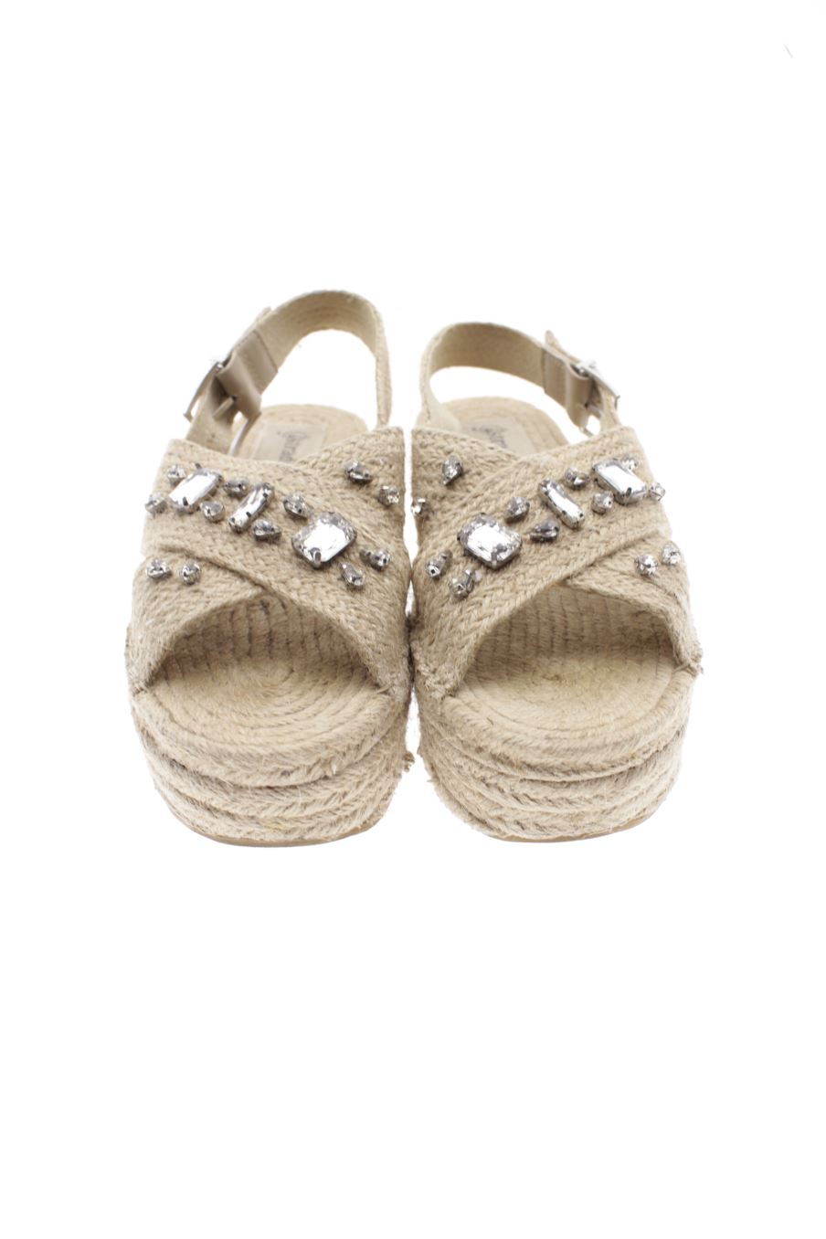 Sandalias tacon de Stradivarius de la talla 36, de color marrón de