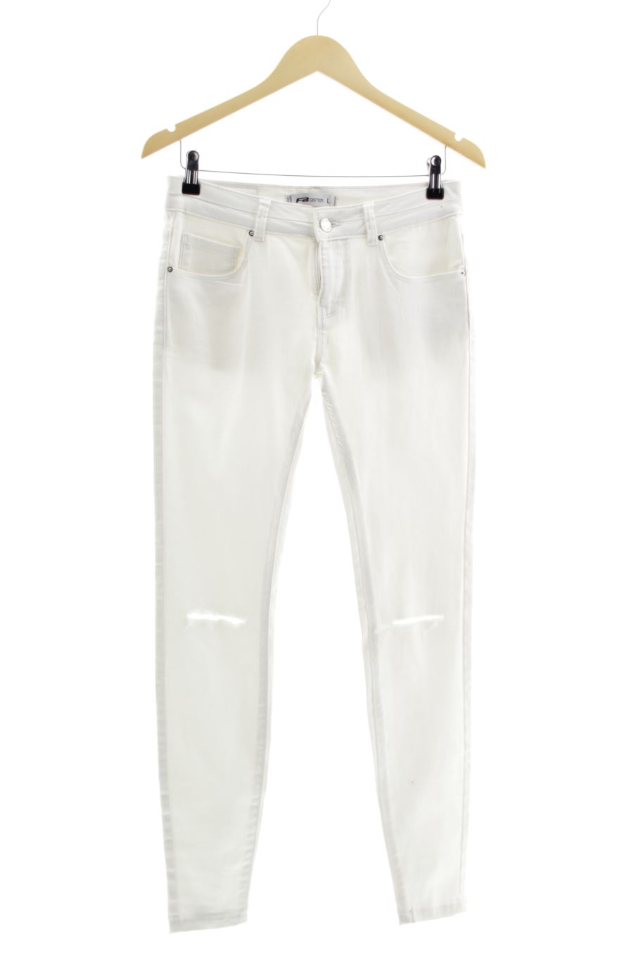 Jeans von FB sister Größe L, Farbe Weiss, aus Jeanskleidung für