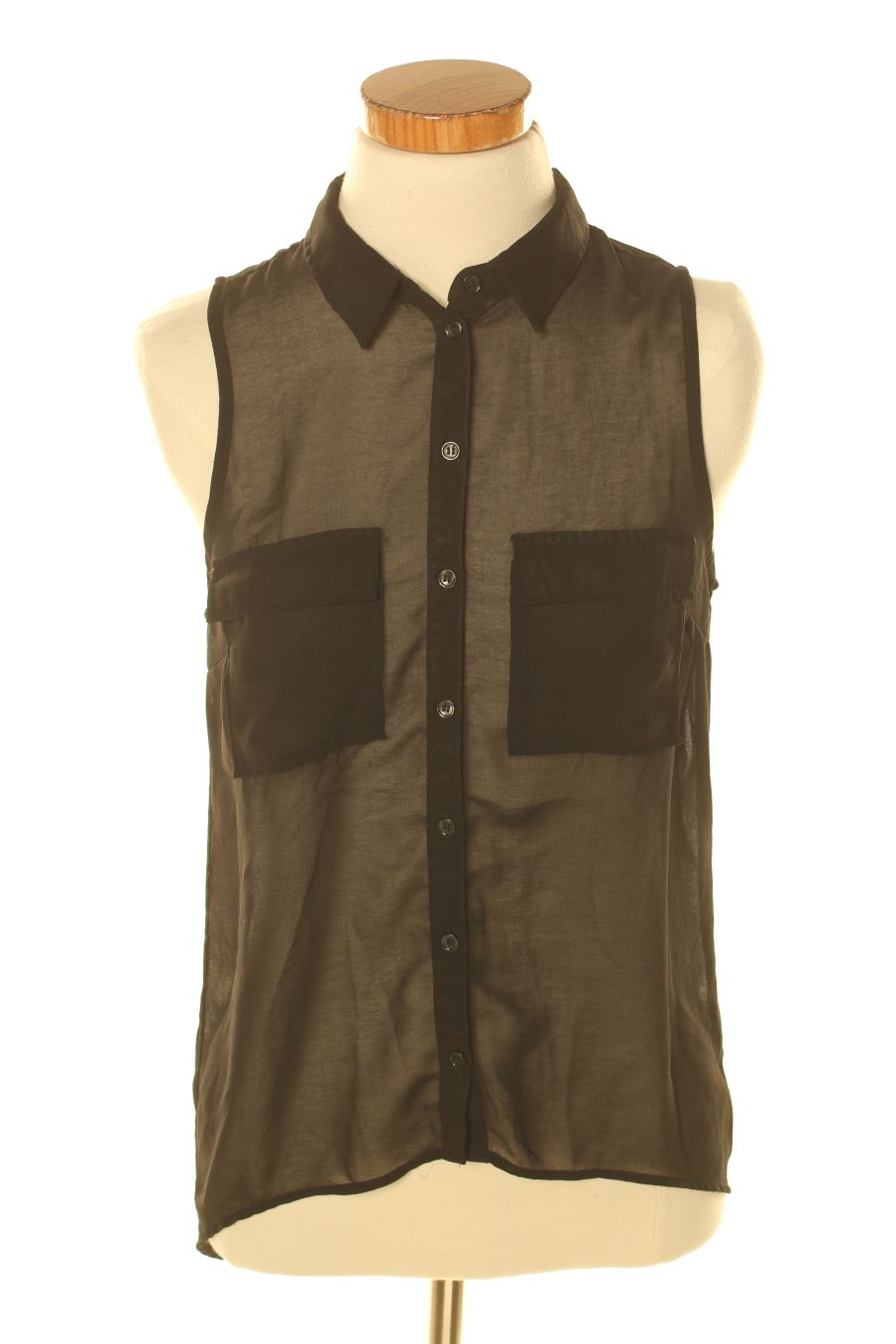 Chemise sans manches Bershka de la taille S, de couleur noir