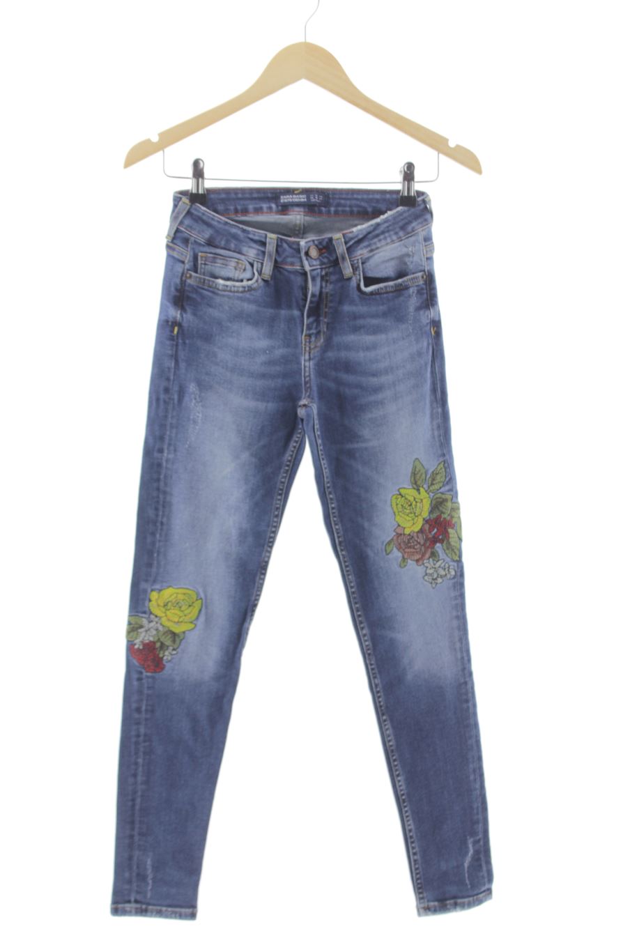 Vaquero de Zara de la talla 34, de color azul de ropa vaquera