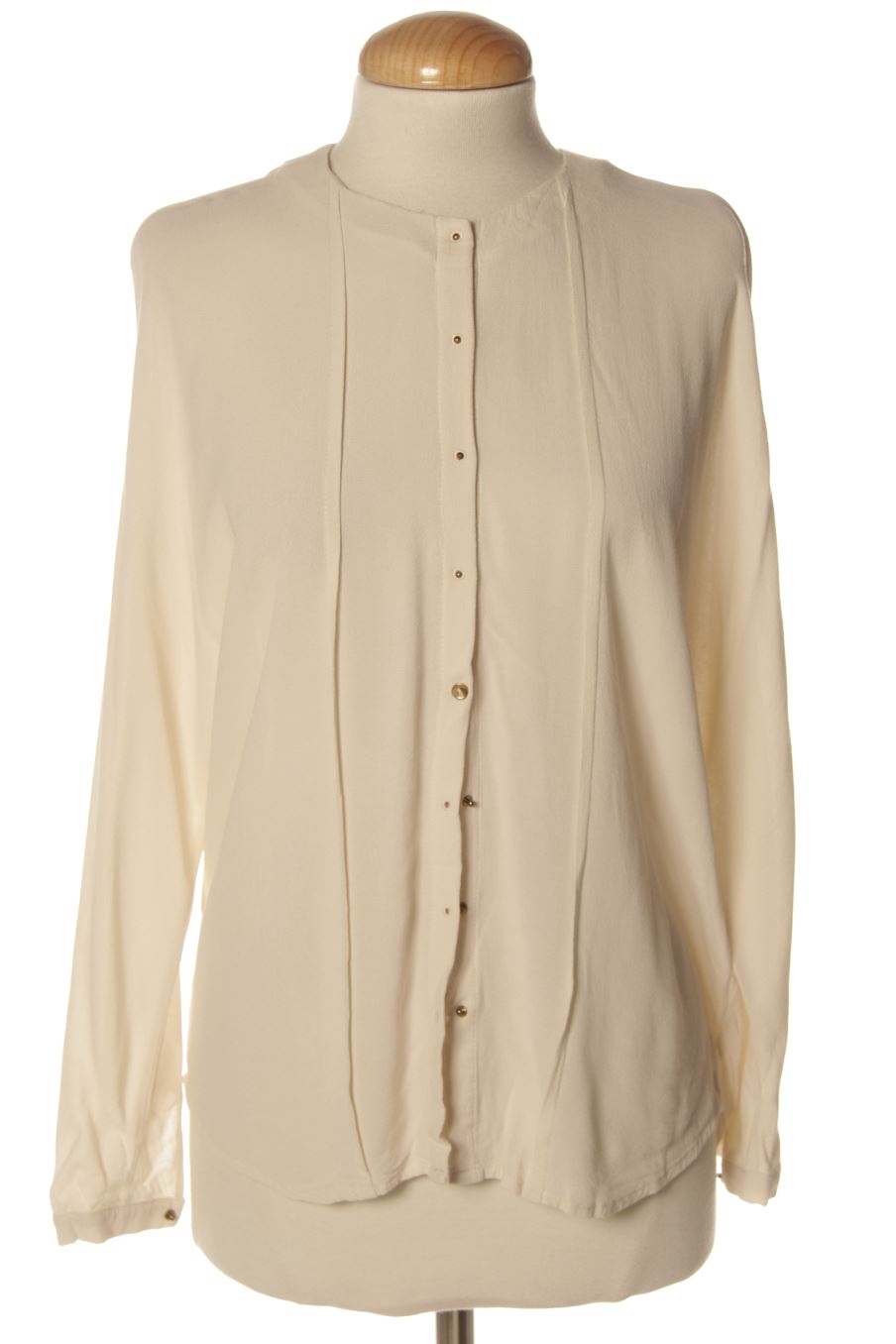Blouse à manches longues Mango de la taille XS, de couleur beige