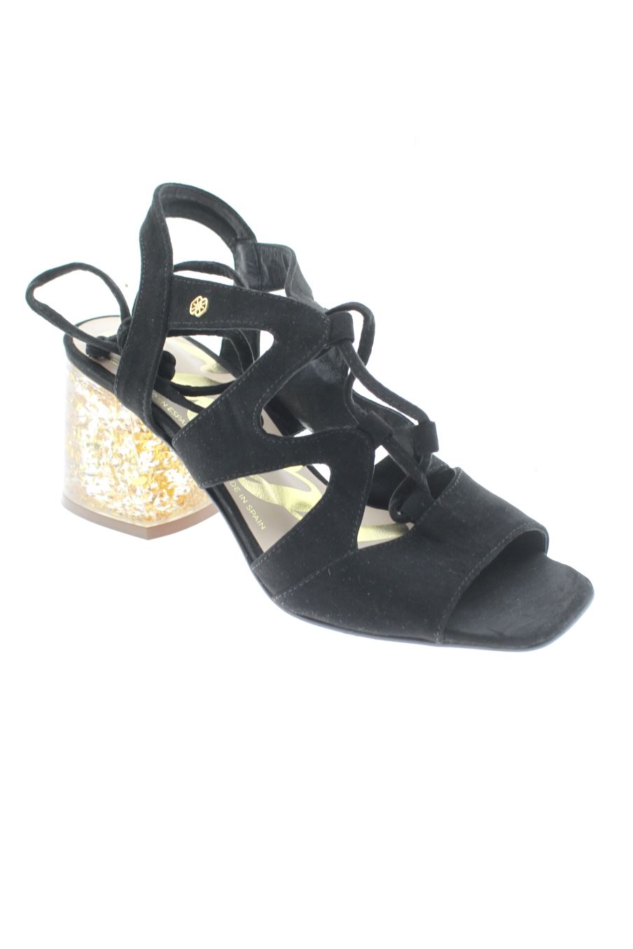 Sandalias tacon de Cuplé de la talla 36, de color negro de