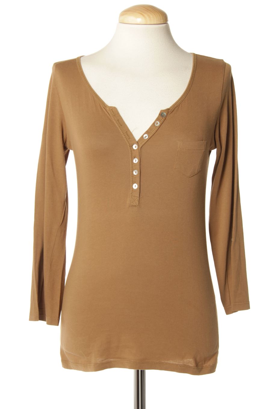 Blouse à manches longues Camaieu de la taille XS, de couleur marron