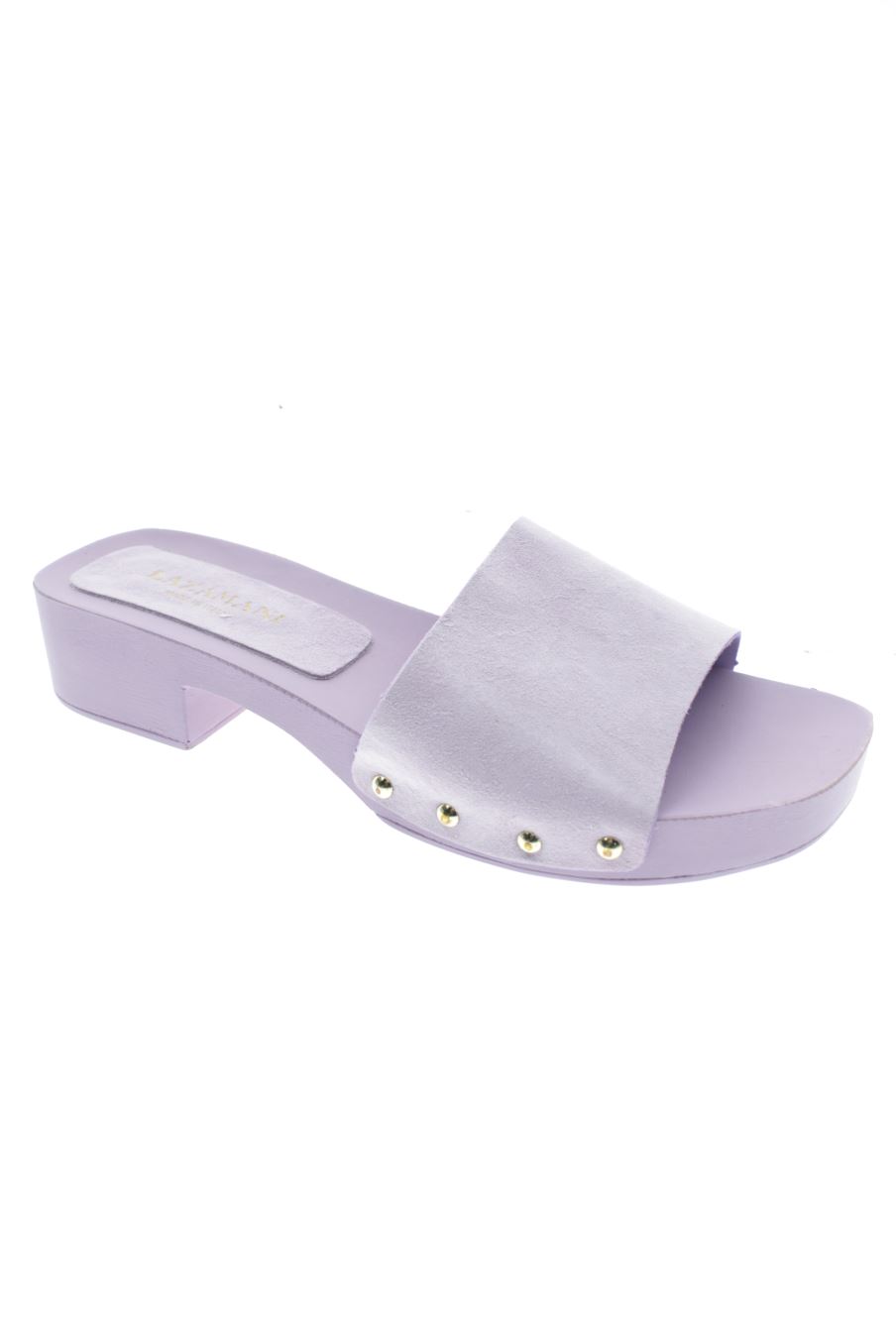 Sandalias tacon de LAZAMANI de la talla 39, de color morado de