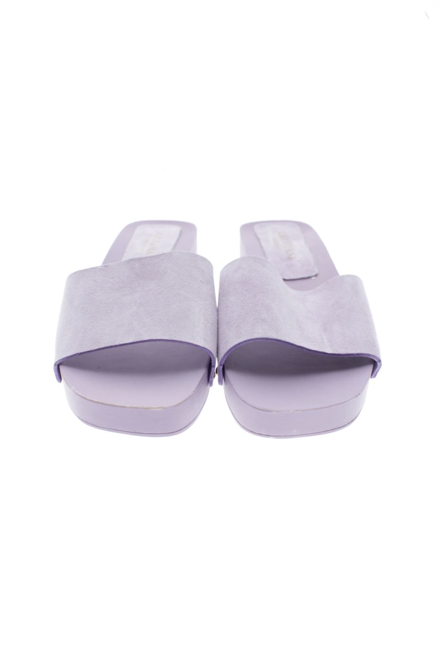 Sandalias tacon de LAZAMANI de la talla 39, de color morado de