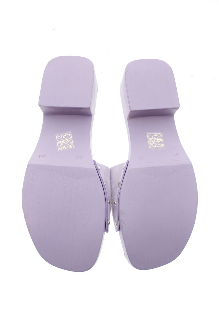 Sandalias tacon de LAZAMANI de la talla 39, de color morado de