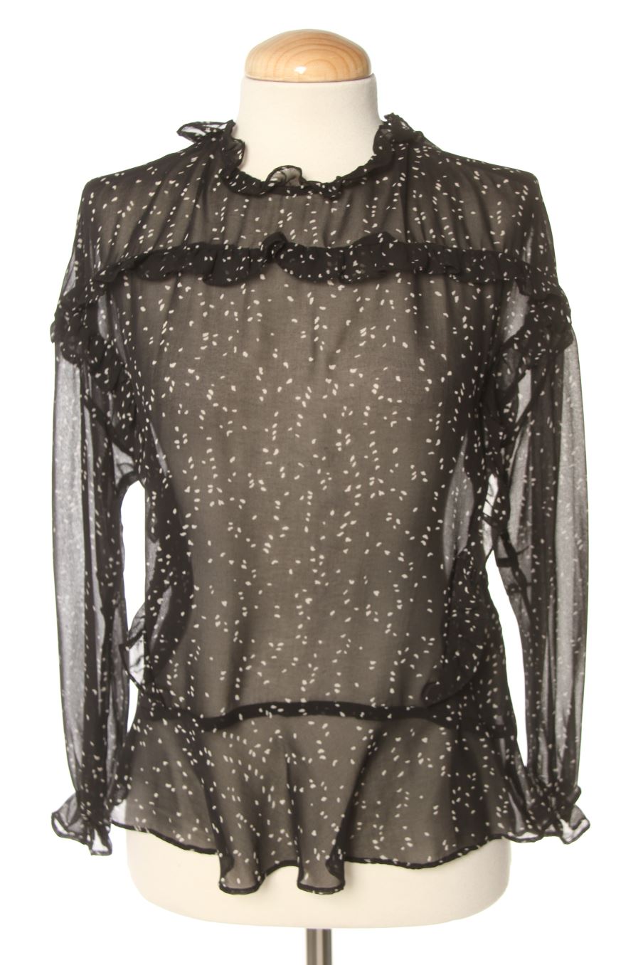 Blusa de manga larga de Zara de la talla XS, de color negro