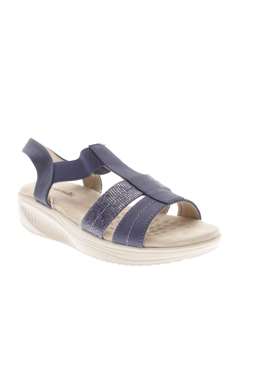 Sandalias planas de comfeet de la talla 37, de color azul de