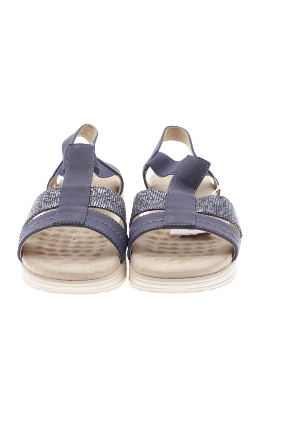 Sandalias planas de comfeet de la talla 37, de color azul de
