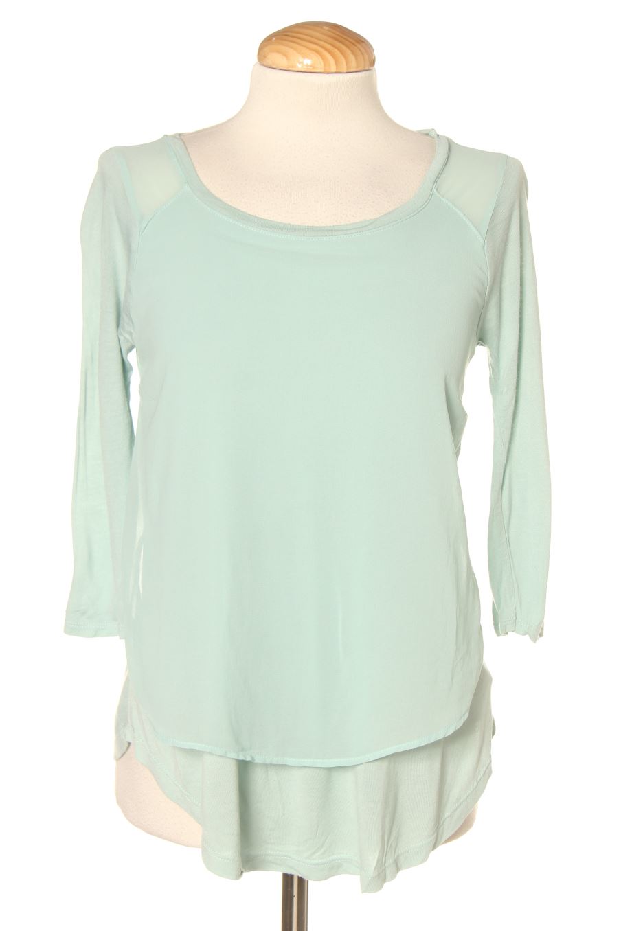 Langärmelige Bluse von Bershka Größe S, Farbe Türkis, für