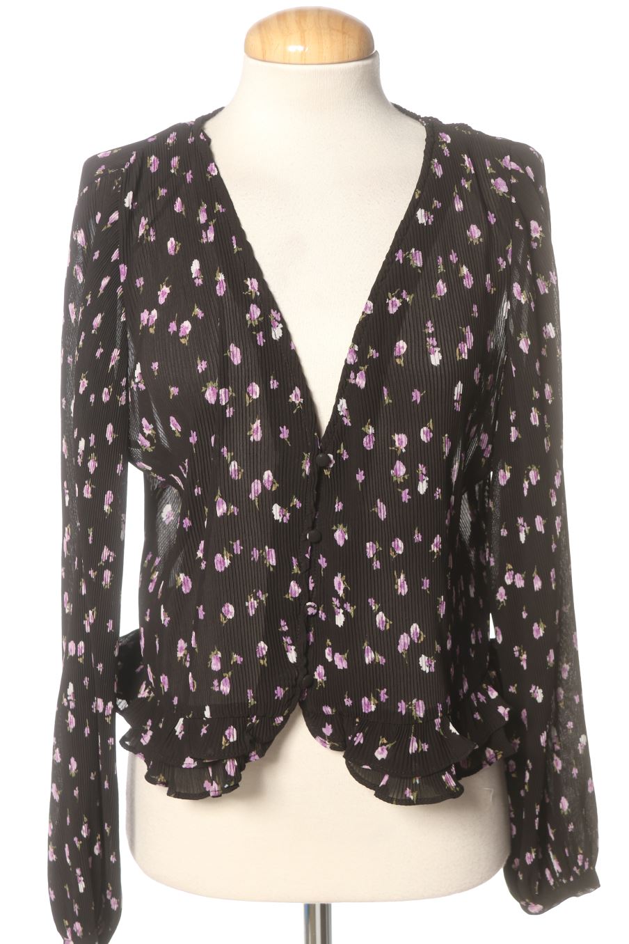Langärmelige Bluse von Zara Größe XS, Farbe Geblümt, für