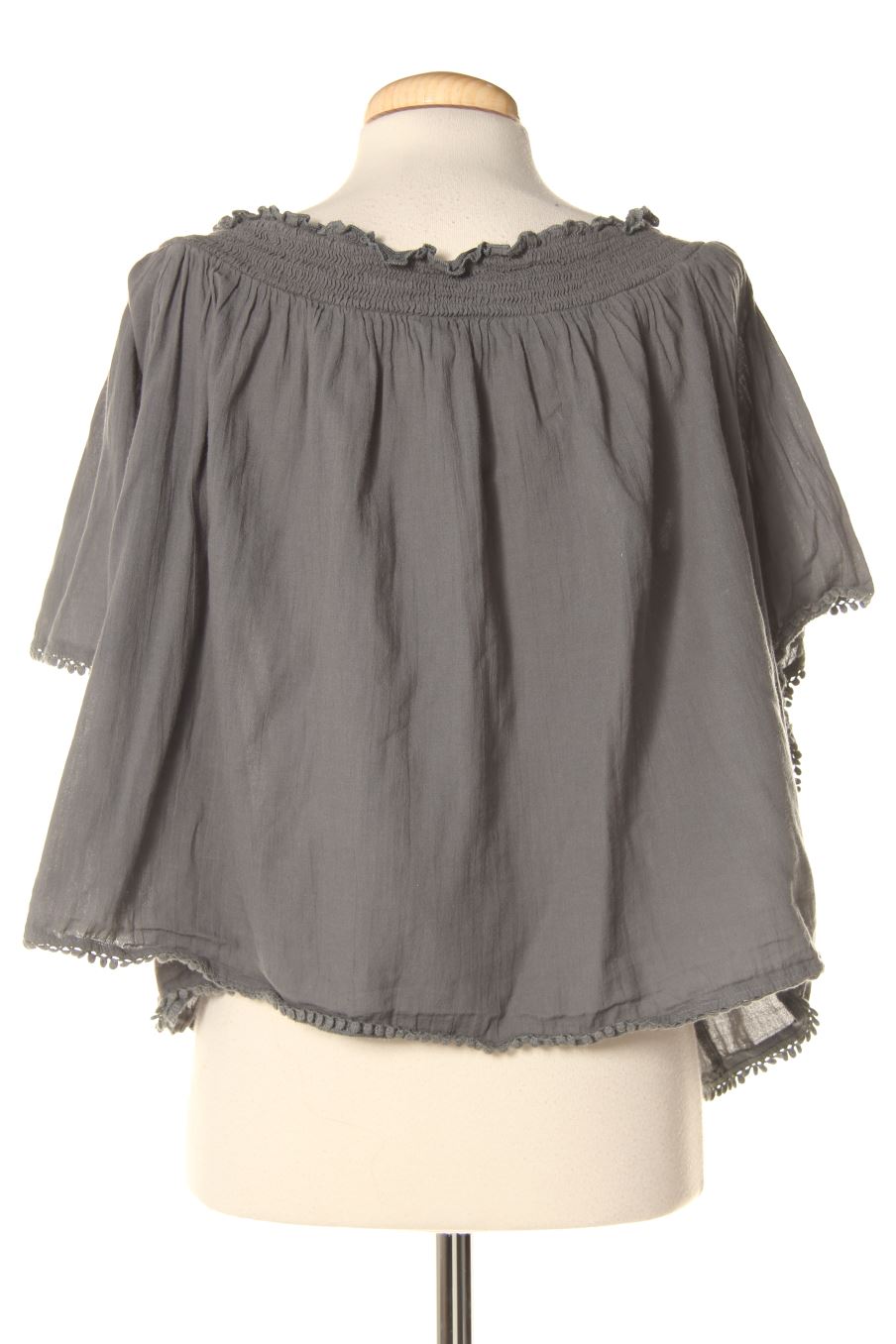 Blusa de manga corta de Benetton de la talla M, de color gris