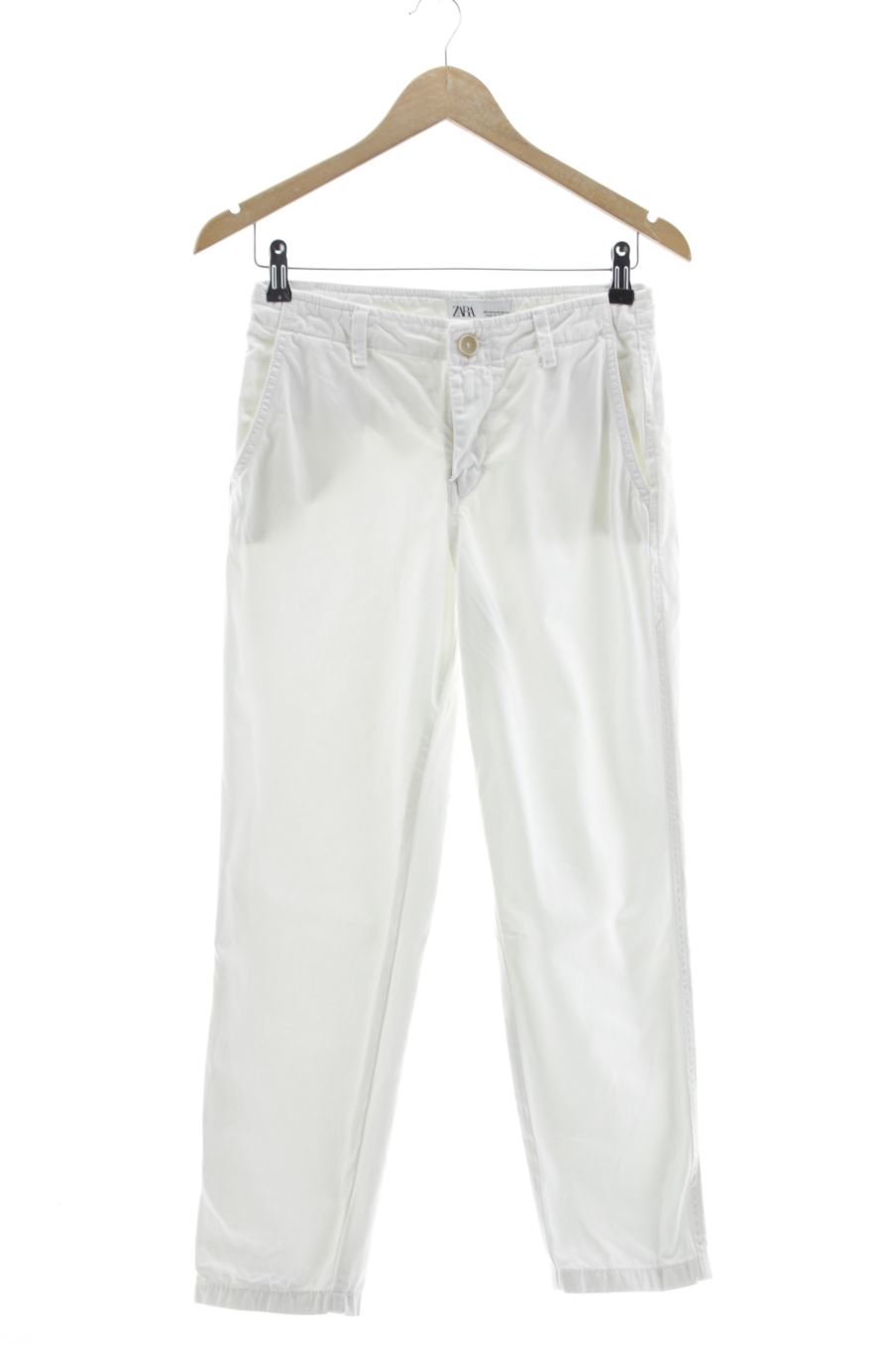 Pantalón de Zara de la talla 34, de color blanco
