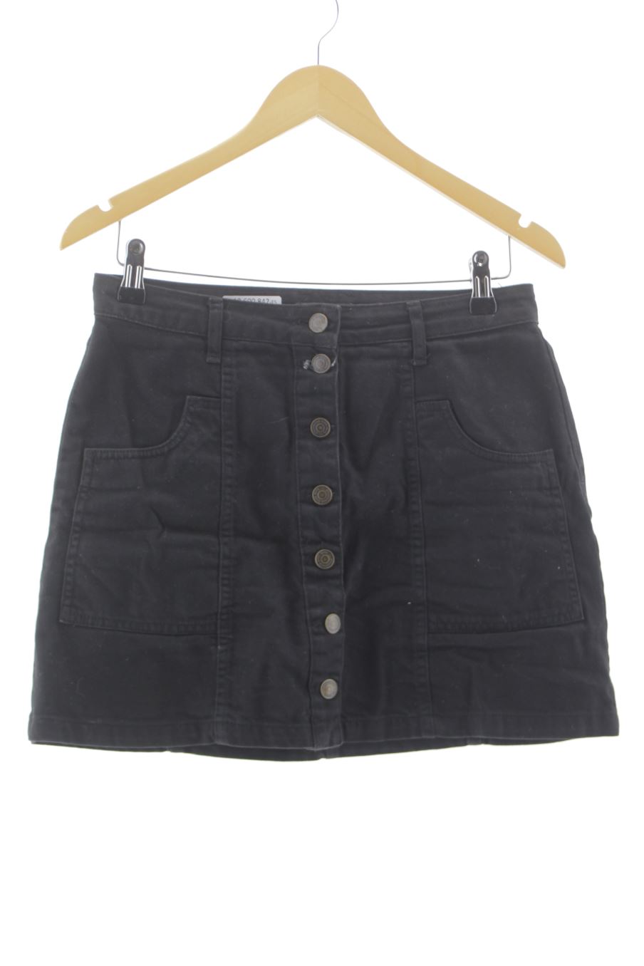 Falda de Stradivarius de la talla 38, de color negro de ropa vaquera