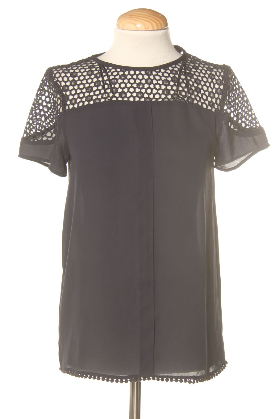 Blusa de manga corta de Zara de la talla XS, de color azul marino