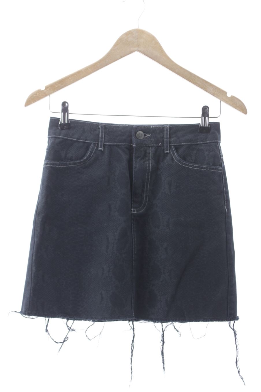 Aufwändiger Rock von Zara Größe XS, Farbe Schwarz, aus Jeanskleidung für