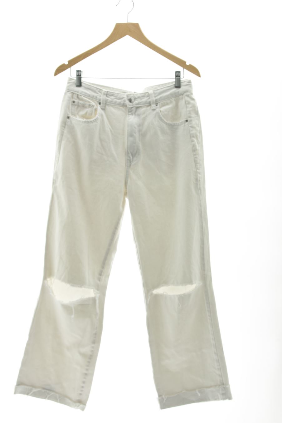 Jeans Stradivarius de la taille 38, de couleur blanc de denim