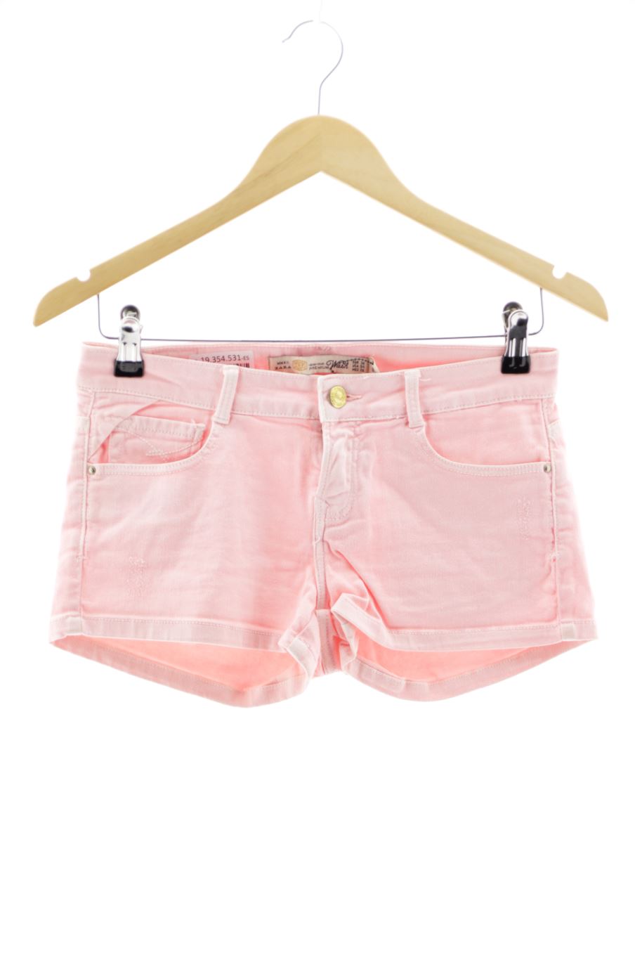 Pantalones cortos de Zara de la talla 36, de color rosa de ropa vaquera