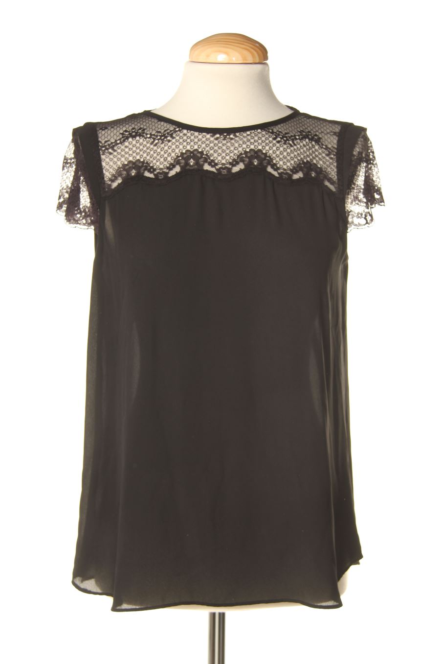 Blusa de manga corta de Zara de la talla XS, de color negro